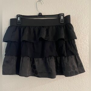 GUESS Womens Black Coated Spandext Zipper Flare Skater Skirt Size M.